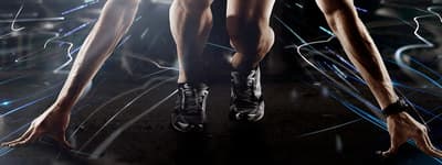a pair of legs with a pair of running shoes