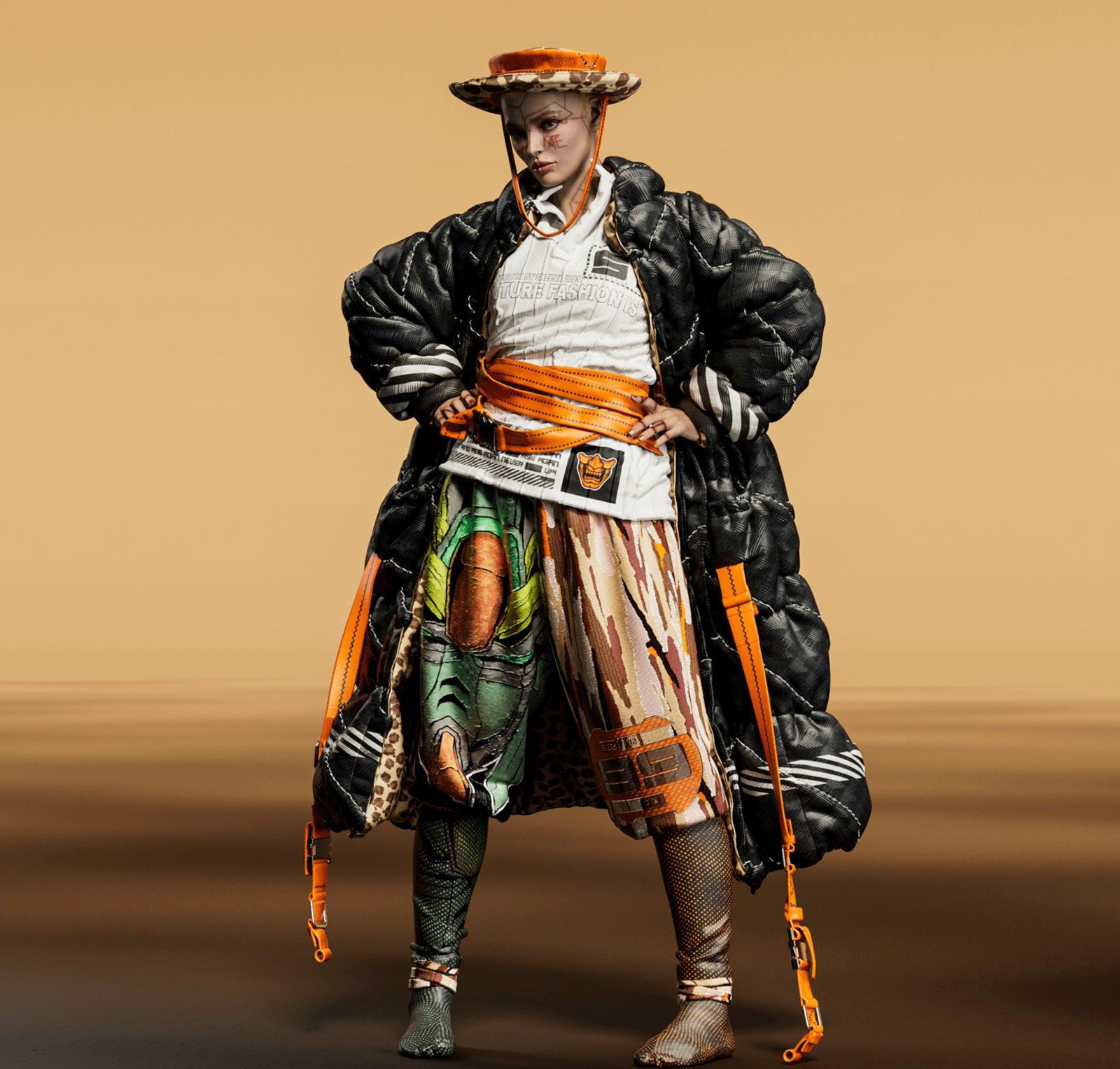 a man in a costume with a hat and a cane