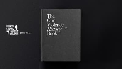 the gun violence history book on a black background