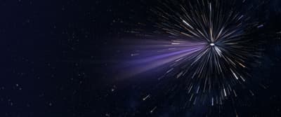 a star burst is shown in the middle of the night sky