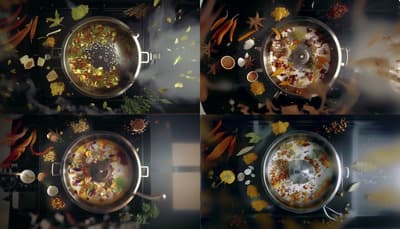 a pan filled with food sitting on top of a stove