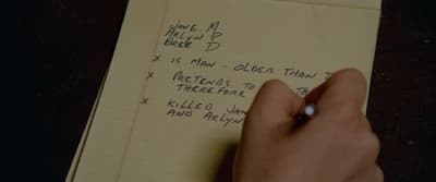 a hand writing on a piece of lined paper