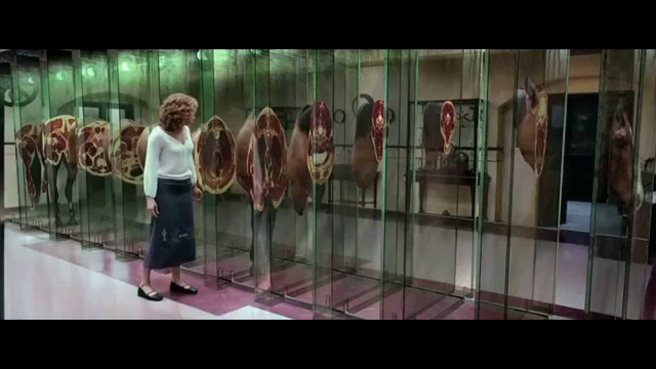 a woman standing in front of a glass wall