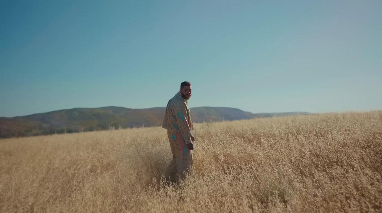 a man standing in a field of tall grass