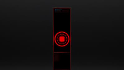 a red light is shining on a black background
