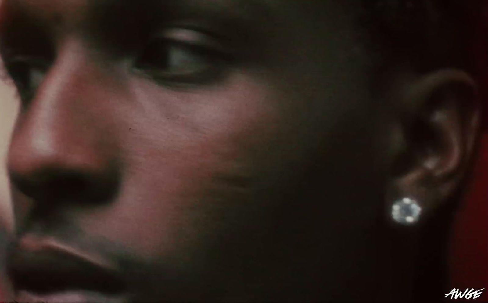 a close up of a person with a cell phone