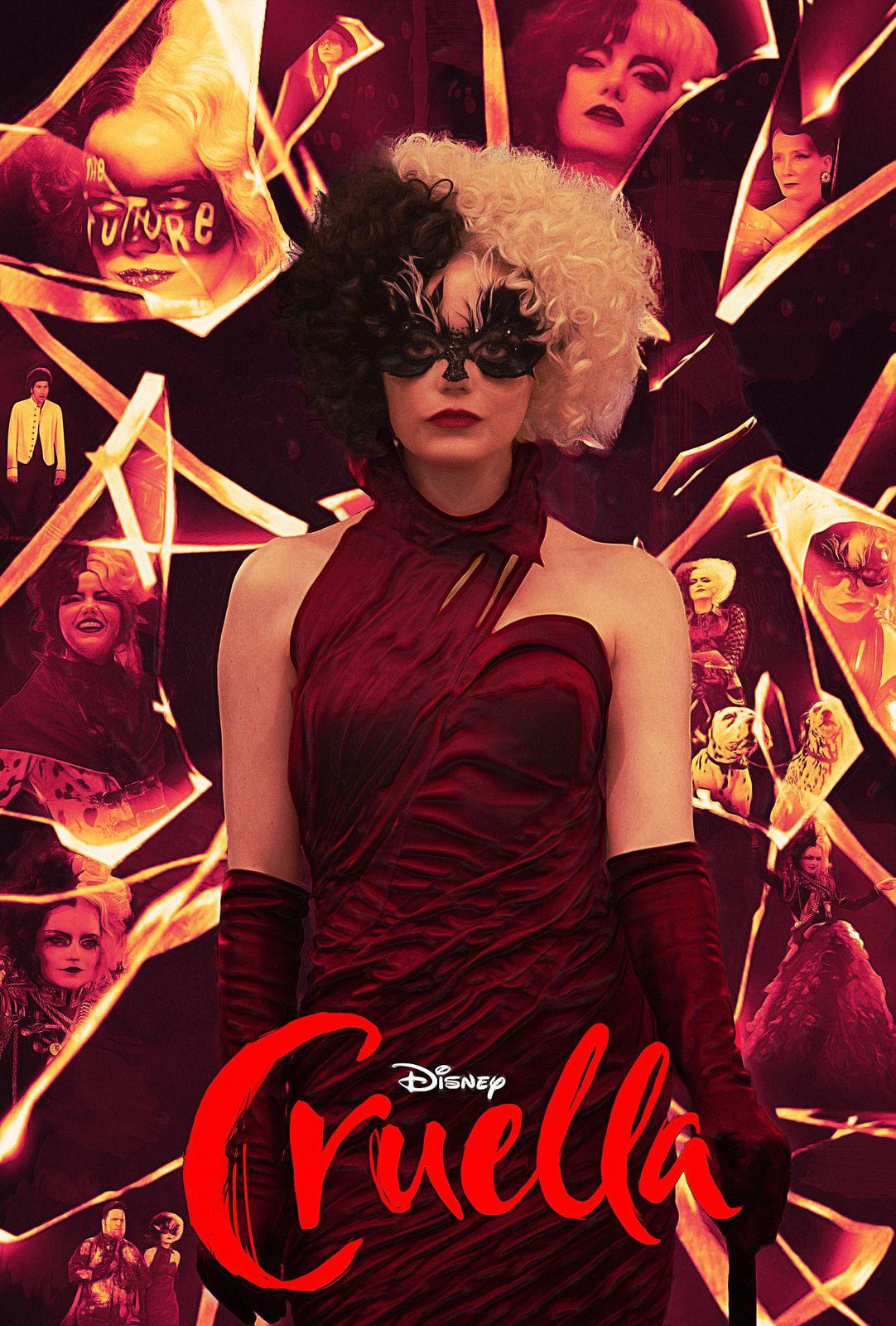 a movie poster with a woman in a red dress
