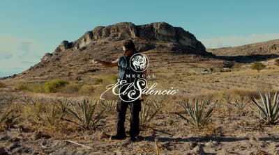 a man standing in the middle of a desert