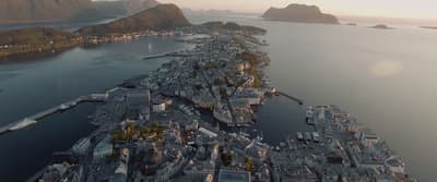 an aerial view of a city in london, norway