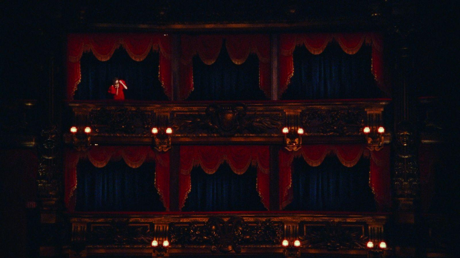 a view of a stage from the balcony of a theater