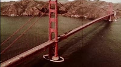 an aerial view of the golden gate bridge