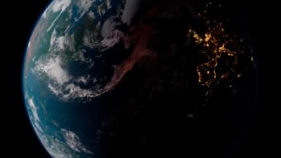 a view of the earth from space at night