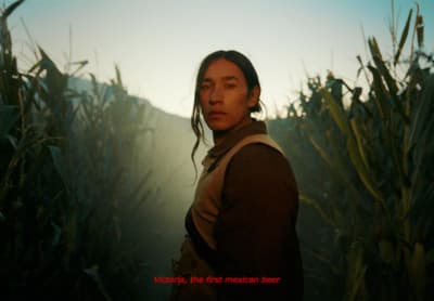 a woman standing in a field of corn