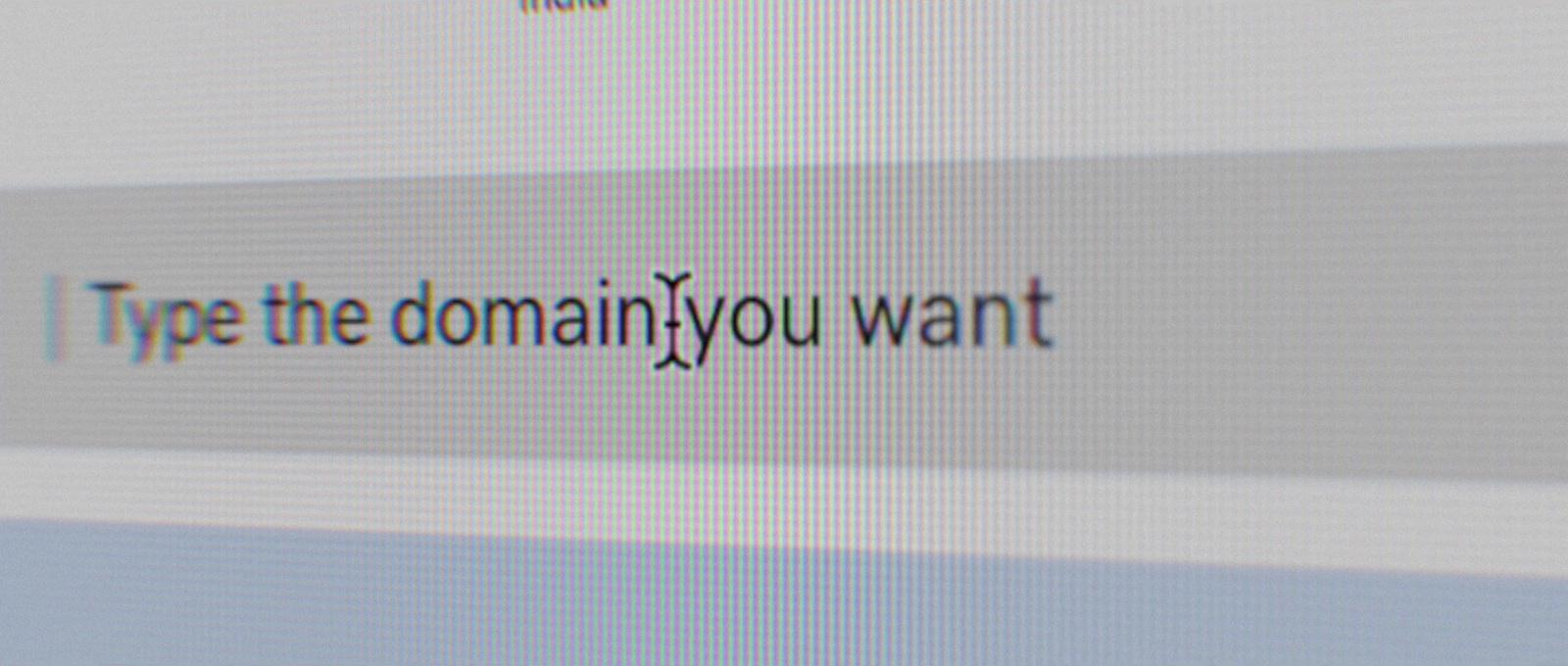 type the domain you want on a computer screen