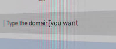 type the domain you want on a computer screen