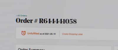 a screen shot of an order page on a computer