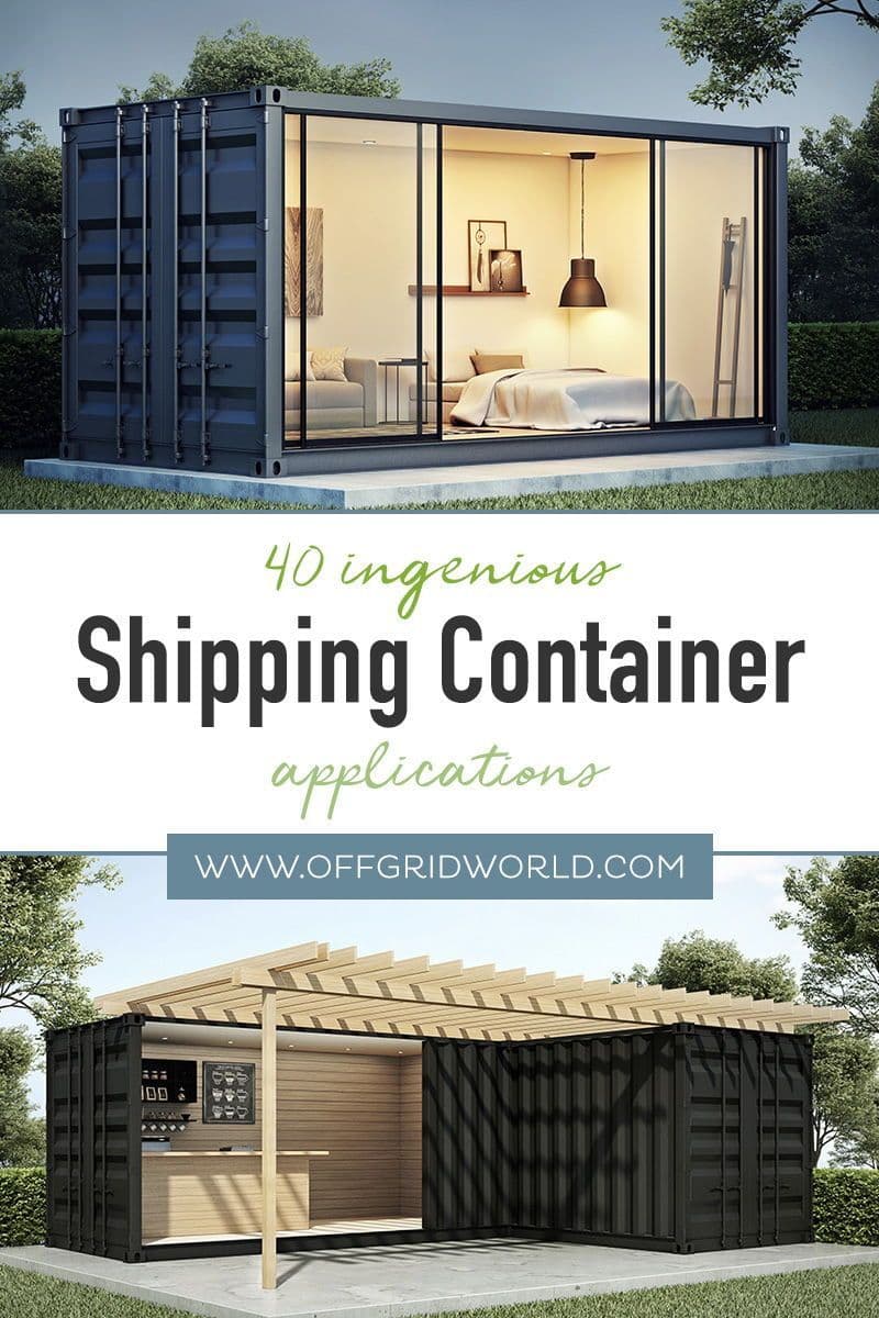 a shipping container with the words 40 ingenious shipping container application