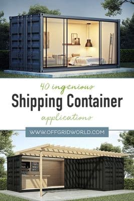 a shipping container with the words 40 ingenious shipping container application