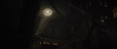 a street light in a dark city at night