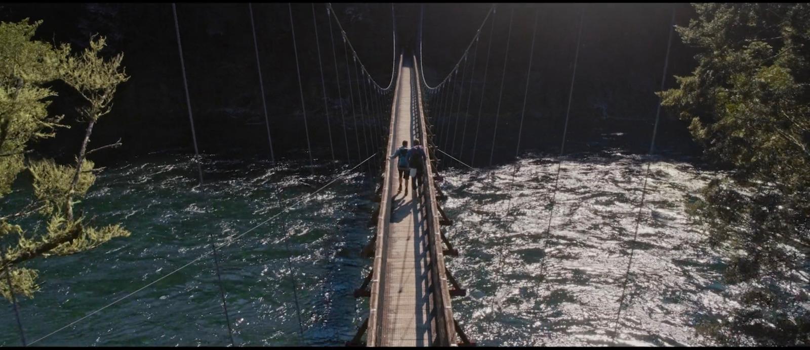 a long suspension bridge over a body of water