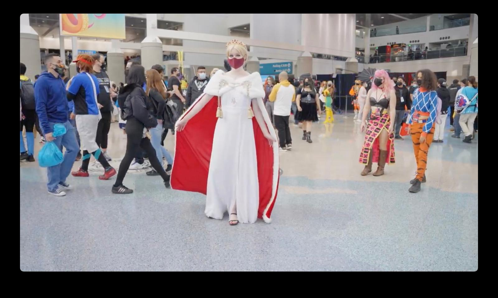 a group of people in costumes standing around
