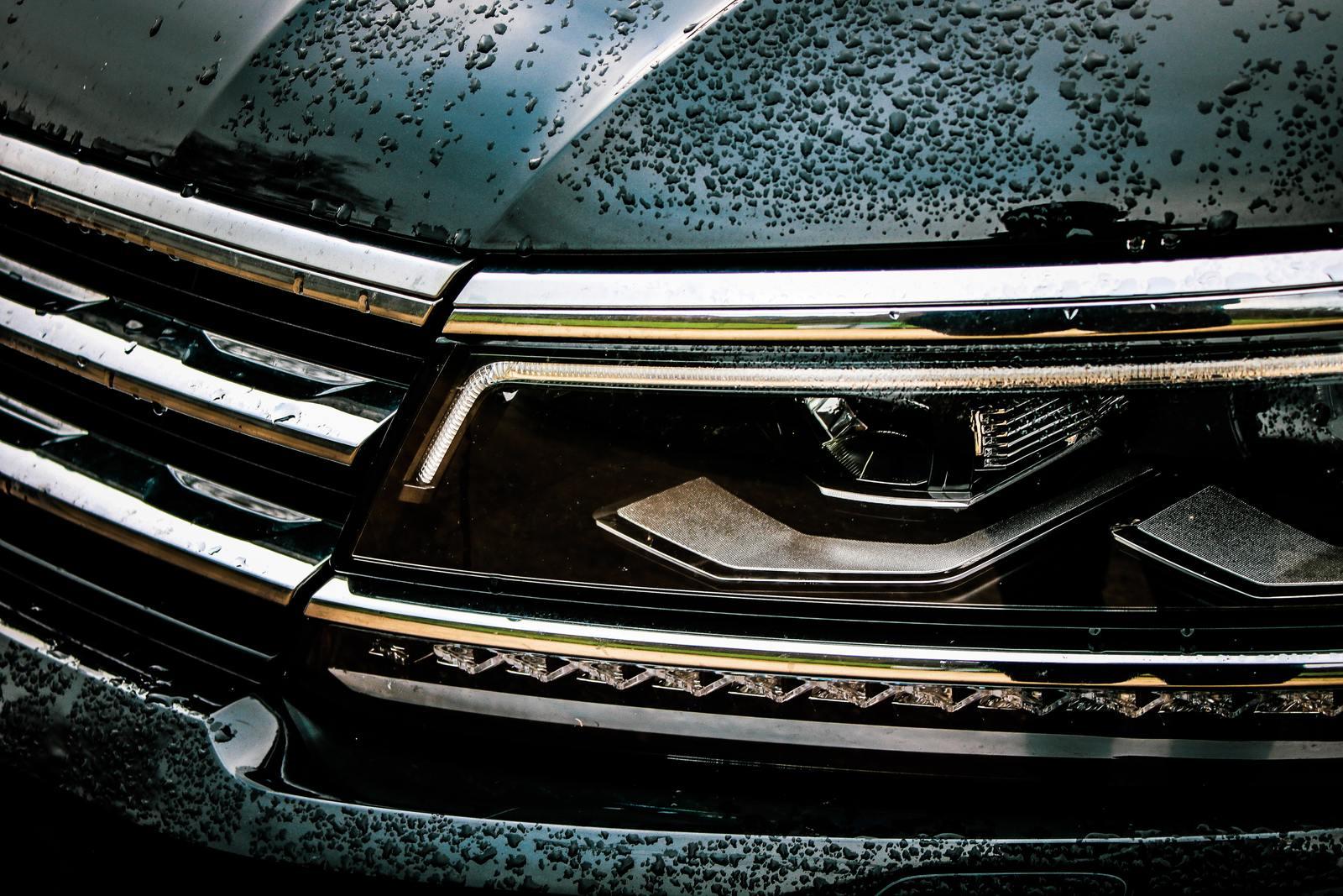 a close up of the front grille of a vehicle