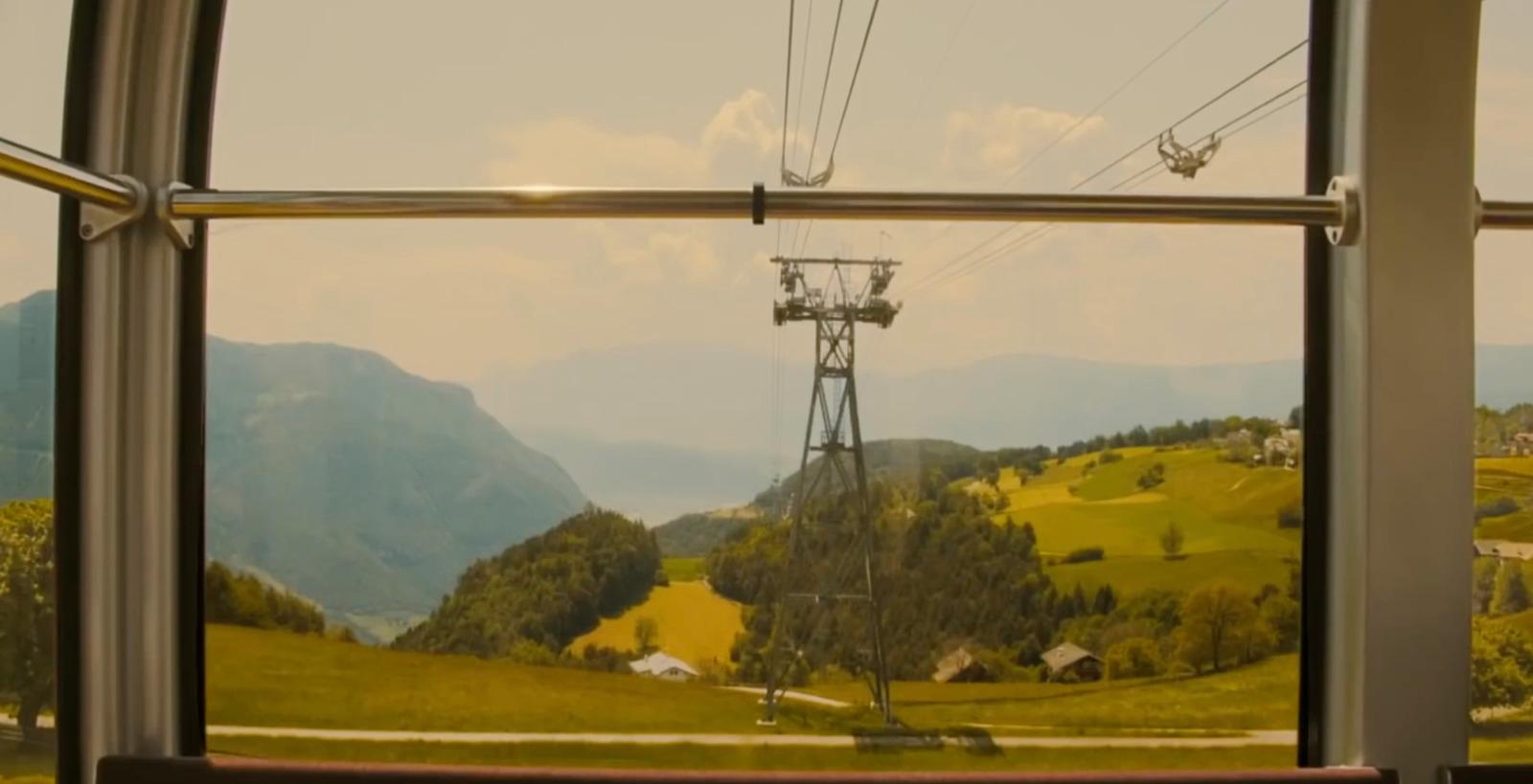 a view of a mountain from a window