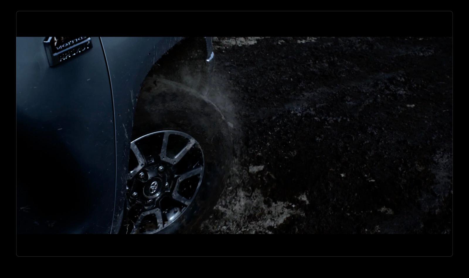 a close up of a tire on a car