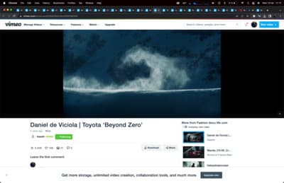 a screen shot of a web page with a picture of a wave
