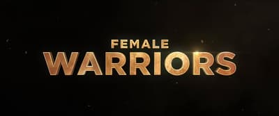 the female warriors logo on a black background
