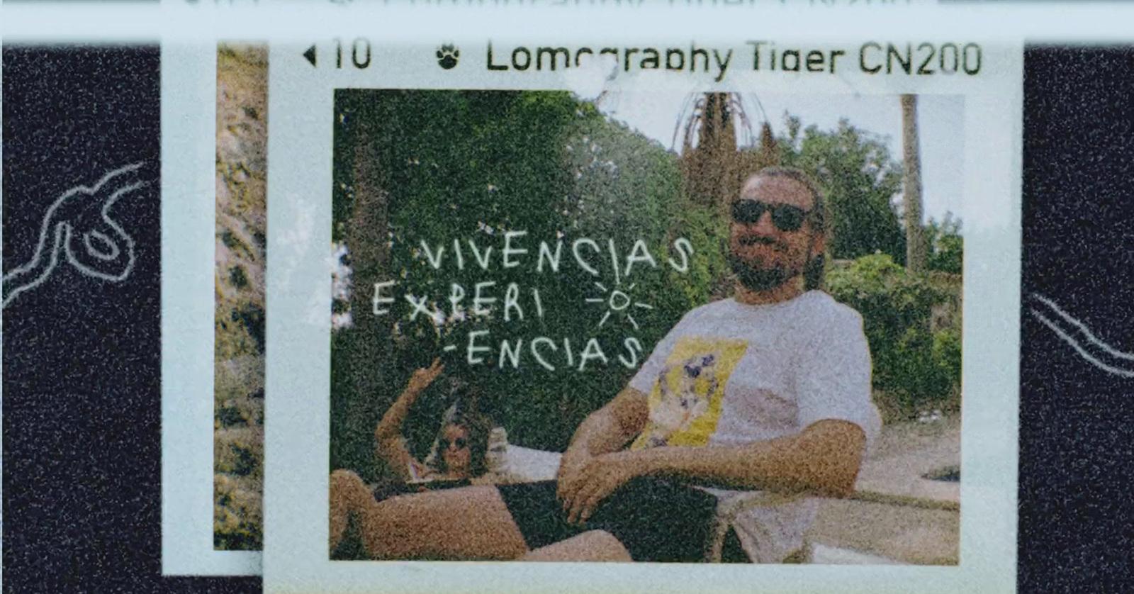 a stamp with a picture of a man and a dog