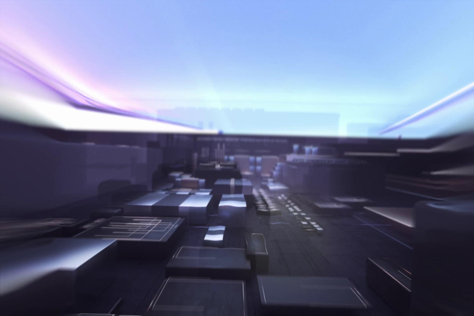 a blurry photo of a train station