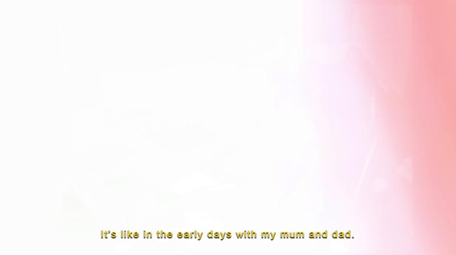 a pink and yellow background with a quote on it