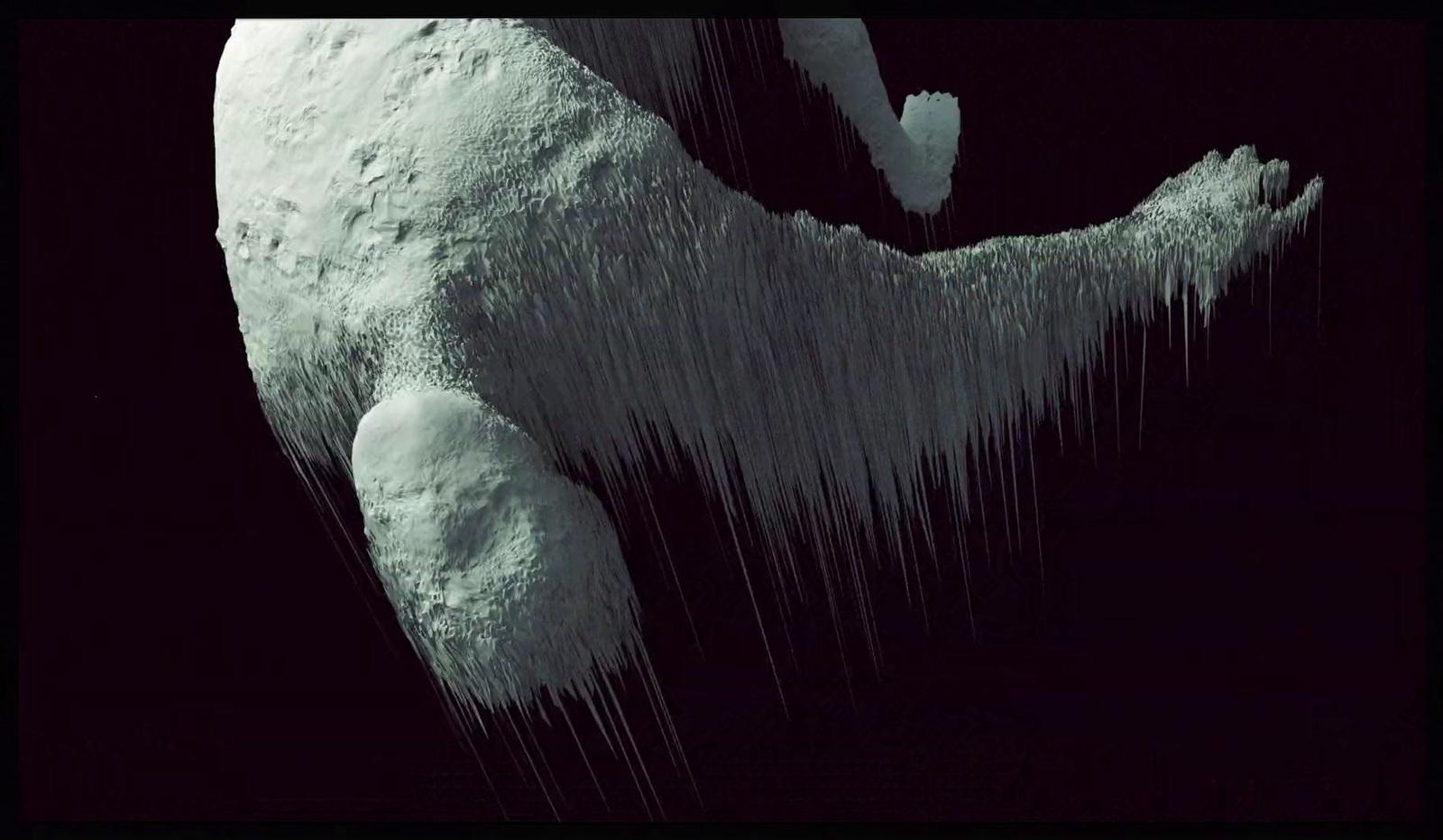 a black and white photo of a bear covered in snow