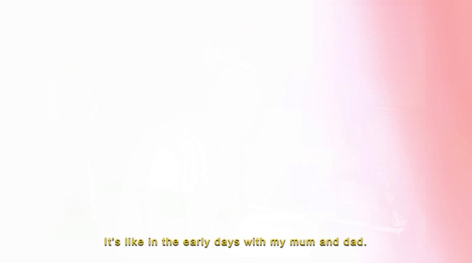 a pink and yellow background with a quote on it