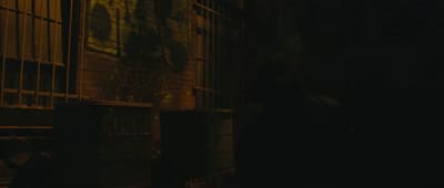 a dark street at night with a fire hydrant