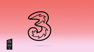 a black and white number three with a pink background