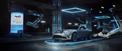 a car being worked on in a car repair shop