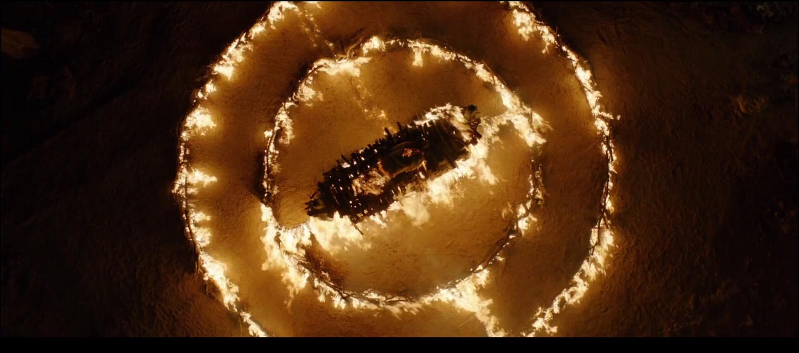 a large circle of lights in the middle of a floor