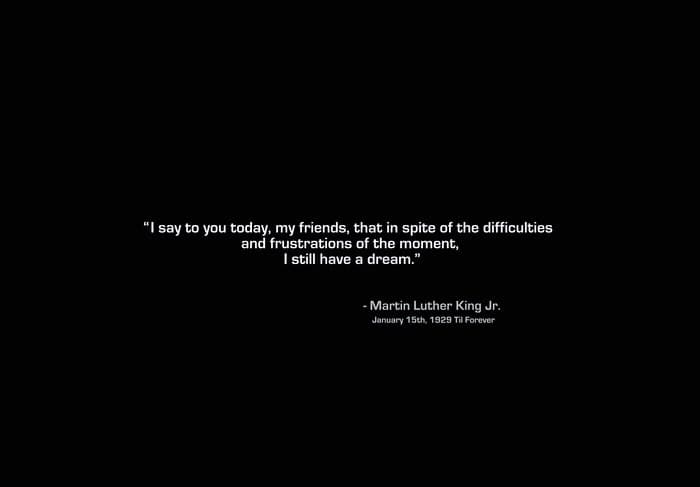a black background with a quote from martin luther king