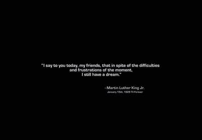 a black background with a quote from martin luther king