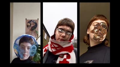 a man with a scarf around his neck and a woman with a scarf around his