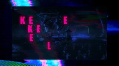 a picture of a neon sign in the dark