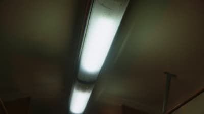 a light that is on in the ceiling
