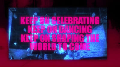 a sign that reads keep on celebrating keep on dancing keep on shaping the world to