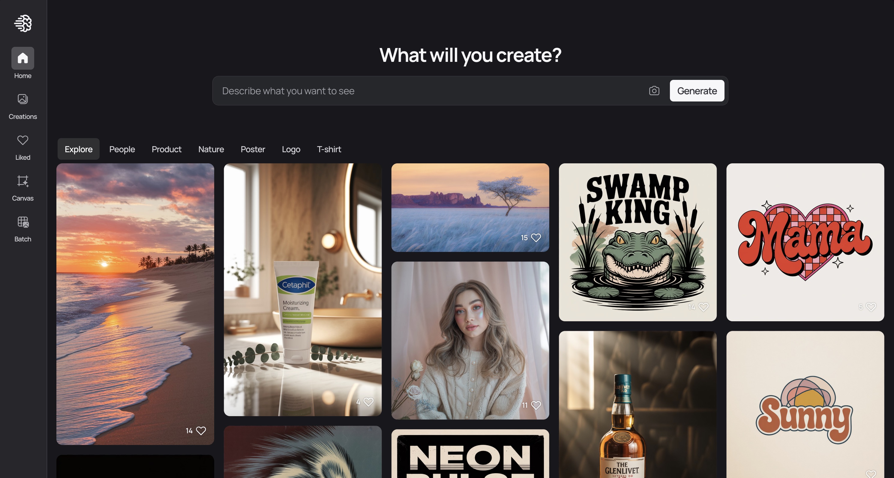 Ideogram's interface, with a focus on text-based image generation