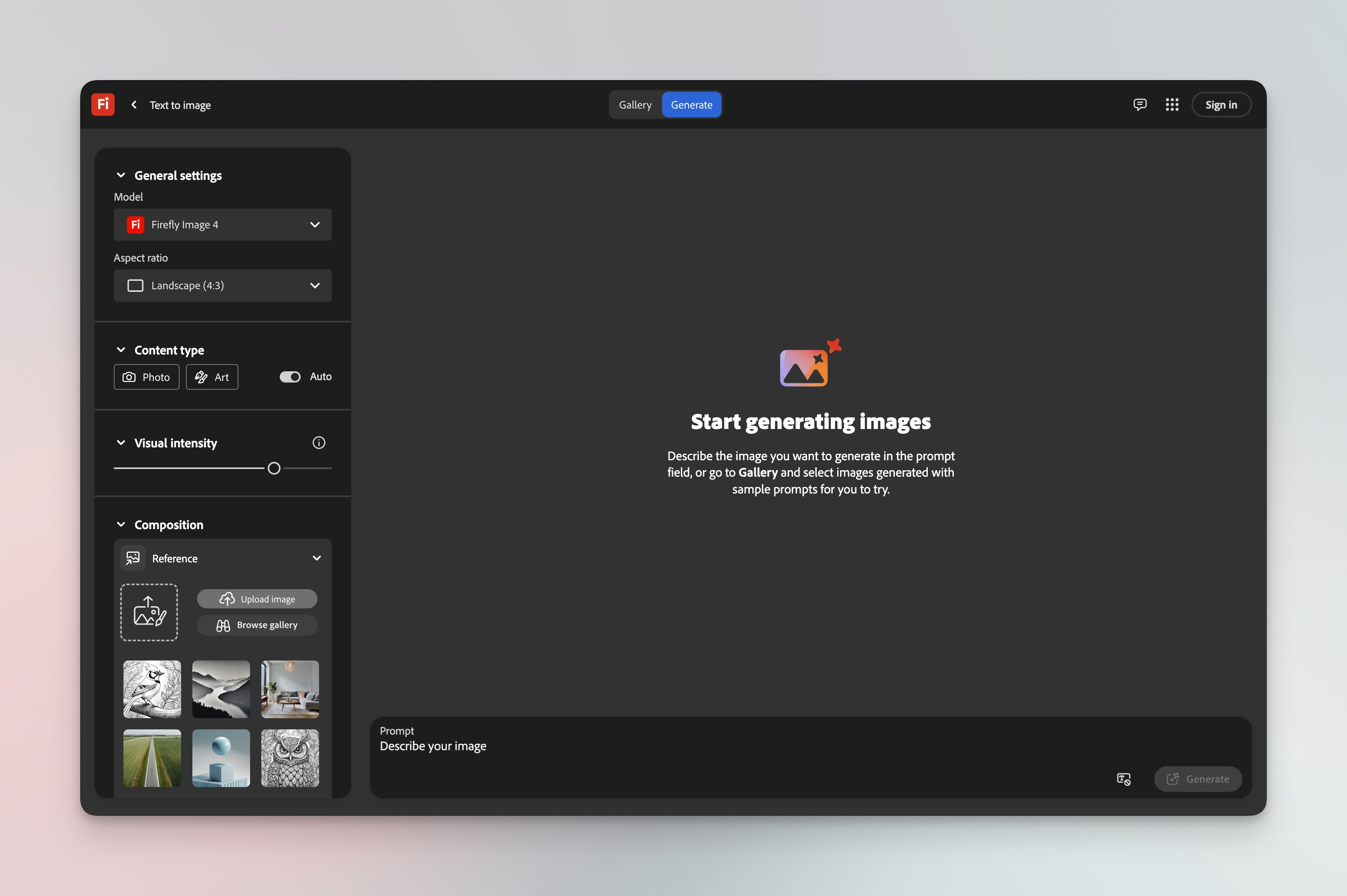 Adobe Firefly interface